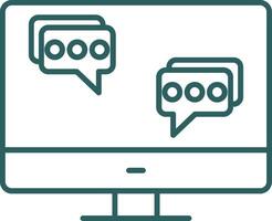 Chat Line Gradient Round Corner Icon vector