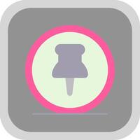 Paper Clip Flat Round Corner Icon vector