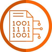 Encryption Data Line Orange Circle Icon vector