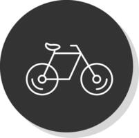 Bicycle Line Grey Circle Icon vector