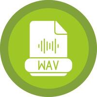 Wav Format Glyph Multi Circle Icon vector