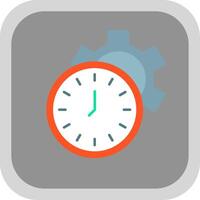 Time Management Flat Round Corner Icon vector