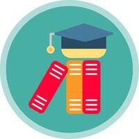 Graduation Hat Flat Multi Circle Icon vector