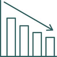 Loss Line Gradient Round Corner Icon vector