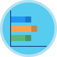 Bar Chart Flat Multi Circle Icon vector