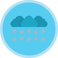 Snowing Flat Multi Circle Icon vector