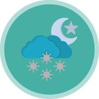 Night Snow Flat Multi Circle Icon vector