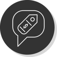 Chat Line Grey Circle Icon vector