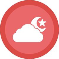 Cloud Glyph Multi Circle Icon vector