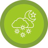 noche nieve línea multi circulo icono vector