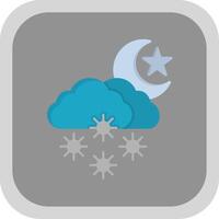 noche nieve plano redondo esquina icono vector