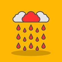 Heavy Rain Filled Shadow Icon vector