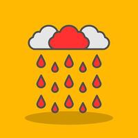 Heavy Rain Filled Shadow Icon vector