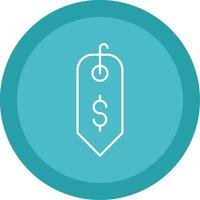 Dollar Sign Line Multi Circle Icon vector