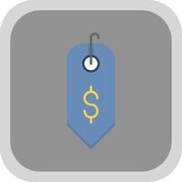 Dollar Sign Flat Round Corner Icon vector