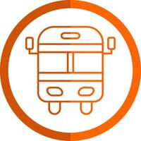 School Bus Line Orange Circle Icon vector
