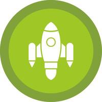 Space Ship Launch Glyph Multi Circle Icon vector