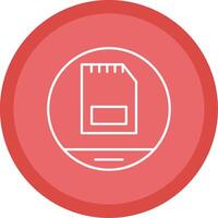 Memory Card Line Multi Circle Icon vector