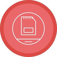 Memory Card Line Multi Circle Icon vector