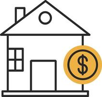 Home Loan Skined Filled Icon vector