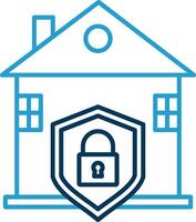 House Protection Line Blue Two Color Icon vector