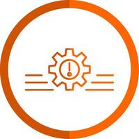 riesgo administración línea naranja circulo icono vector