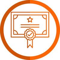 Qualify Line Orange Circle Icon vector