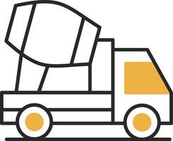 Concrete Mixer Skined Filled Icon vector