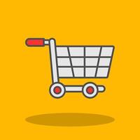 Trolley Filled Shadow Icon vector