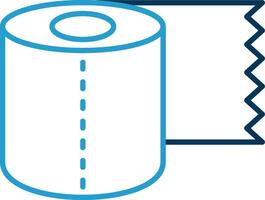 Toilet Paper Line Blue Two Color Icon vector
