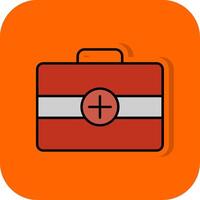 First Aid kit Filled Orange background Icon vector