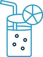 Lemonade Line Blue Two Color Icon vector