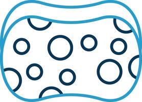 Sponge Line Blue Two Color Icon vector