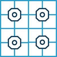 Floor Tiles Line Blue Two Color Icon vector