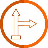 Go Right Line Orange Circle Icon vector