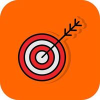 Goal Filled Orange background Icon vector