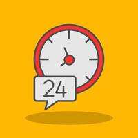 24 Hours Filled Shadow Icon vector