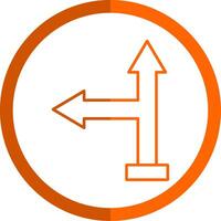 Go Left Line Orange Circle Icon vector