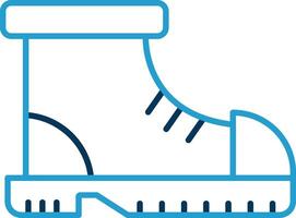 Boot Line Blue Two Color Icon vector