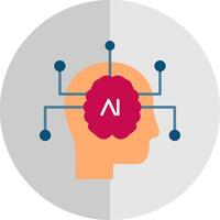 Artificial Intelligence Flat Scale Icon vector