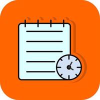 Planning Filled Orange background Icon vector