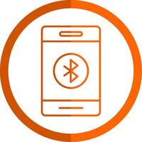 Bluetooth Line Orange Circle Icon vector