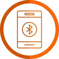 Bluetooth Line Orange Circle Icon vector