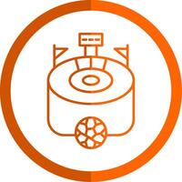 estadio línea naranja circulo icono vector