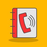 Phonebook Filled Shadow Icon vector