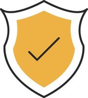 Protect Skined Filled Icon vector