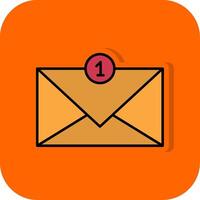 Inbox Filled Orange background Icon vector