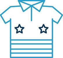 Shirt Line Blue Two Color Icon vector