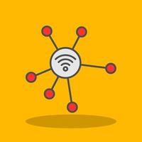 Network Filled Shadow Icon vector