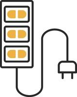 Extension Cord Skined Filled Icon vector